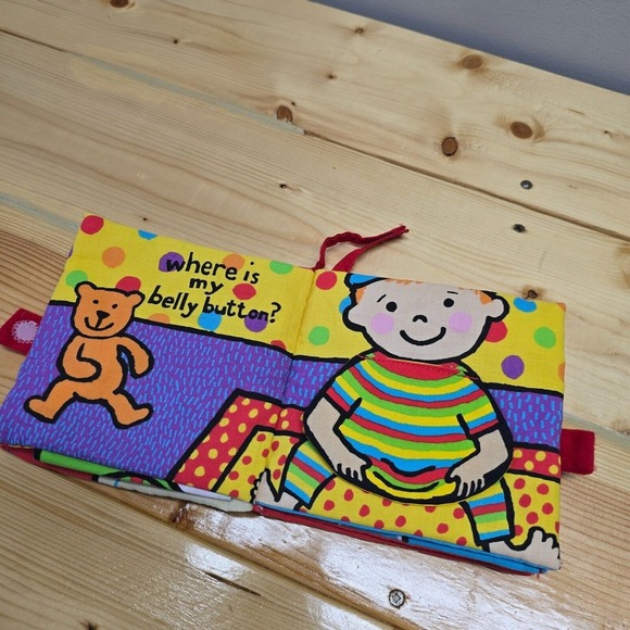 Jellycat Crinkle Book Where Is My Belly Button Soft Baby Sensory Anne Wilkinson - Picture 3 of 7